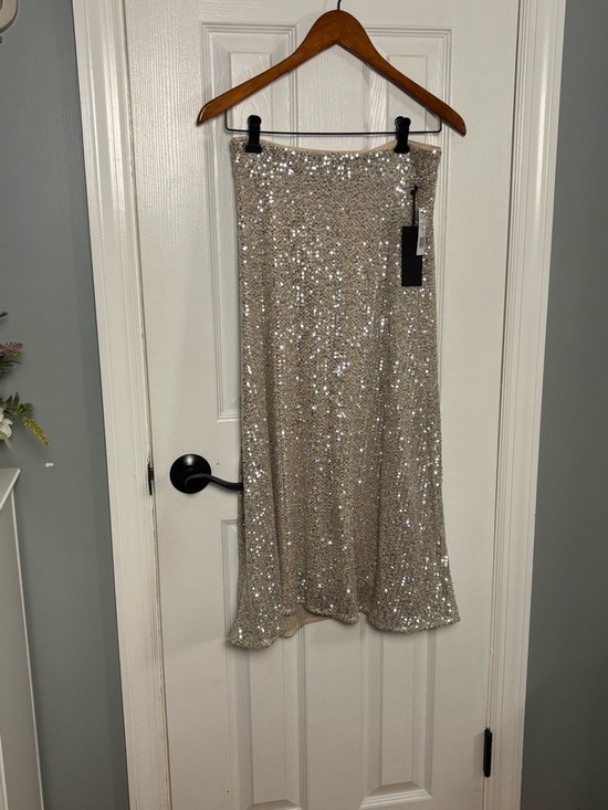 Black Tape_ Dresses & Skirts - NWT Black Tape Champagne Sequin Maxi Skirt Size Small